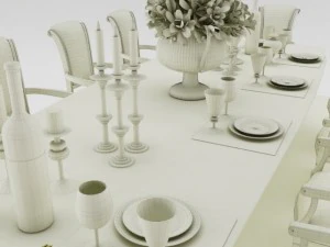 dining table set 3D Model