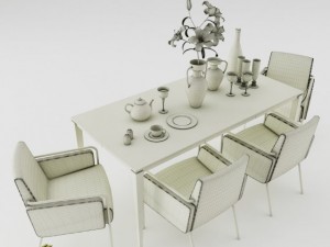 dining table set 3D Model