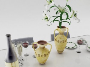 dining table set 3D Model