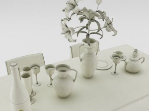 dining table set 3D Model