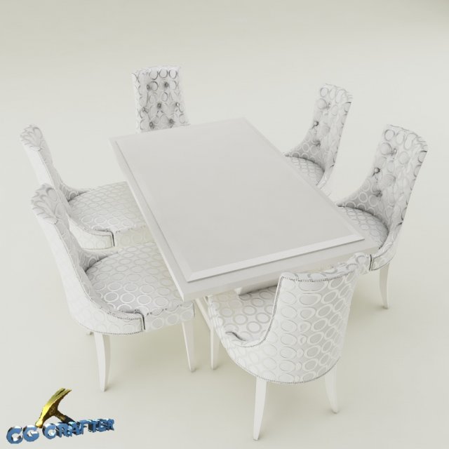 dining table set Model 3D .c4d .max .obj .3ds .fbx .stl .blend 