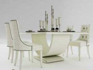 dining table set Model 3D