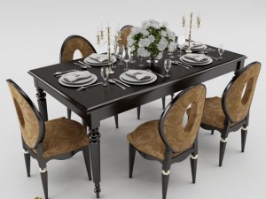 dining table set 3Dモデル