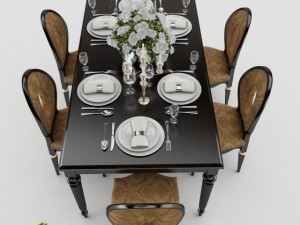 dining table set Modelo 3D