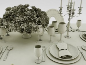 dining table set Modelo 3D