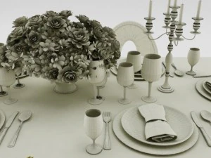 dining table set 3D Model