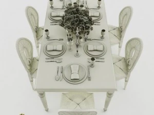 dining table set 3D Model