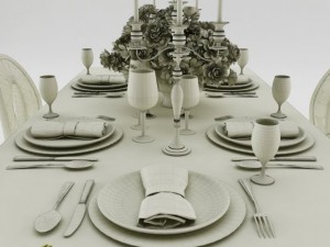 dining table set Modelo 3D