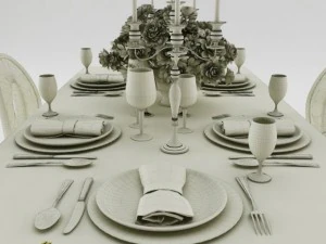 dining table set 3D Model