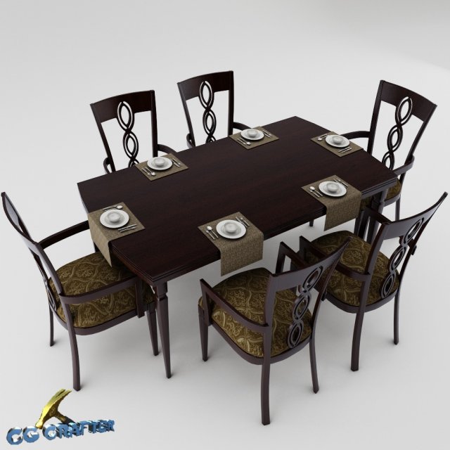 dining table set Modèle 3D .c4d .max .obj .3ds .fbx .stl .blend 