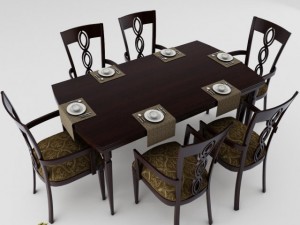 dining table set Modèle 3D