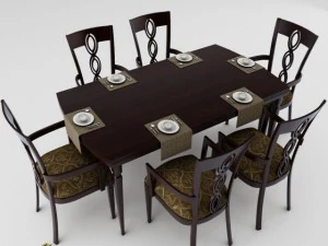 餐桌套装 3D 模型