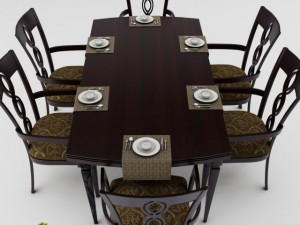 dining table set Modèle 3D