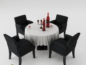 dining table set 15 Model 3D