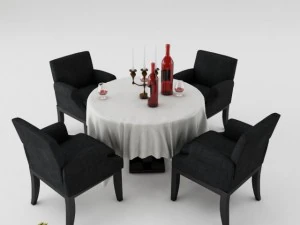 dining table set 15 3D Model