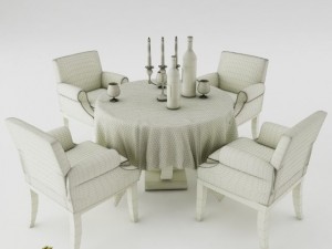 dining table set 15 3D Modell