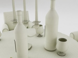 dining table set 15 3D Modell