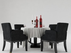 dining table set 15 3D Modell