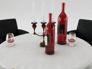 dining table set 15 3D Modell
