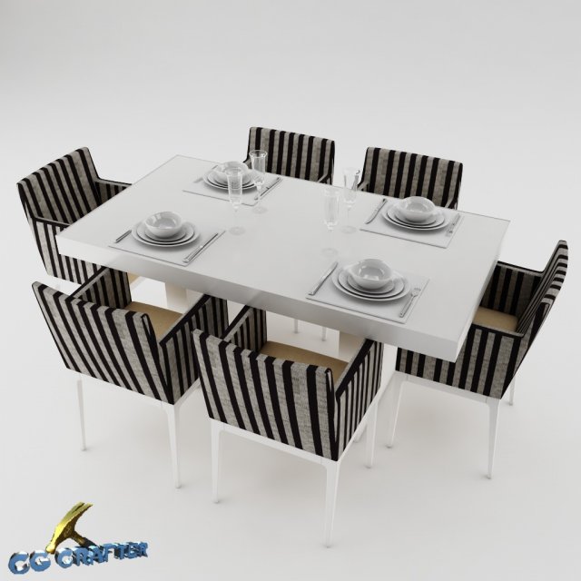 dining table set 15 Modelo 3D .c4d .max .obj .3ds .fbx .stl .blend 