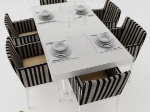 dining table set 15 Modelo 3D