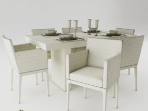 dining table set 15 Modelo 3D