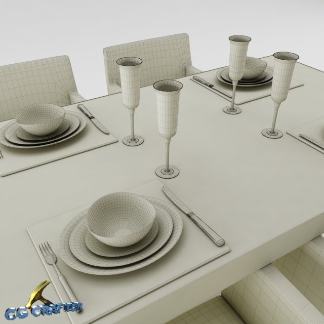 dining table set 15 3D Model in Dining Room 3DExport