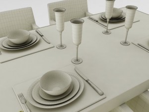dining table set 15 Modelo 3D