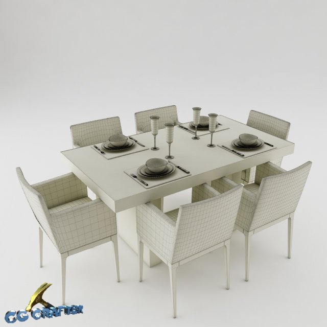 dining table set 15 3D Model in Dining Room 3DExport