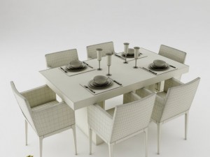 dining table set 15 Modelo 3D