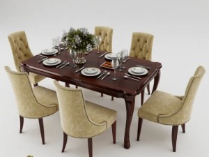 набор обеденных столов 15 3D Модель