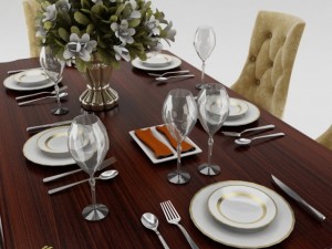 dining table set 15 3D-Modell
