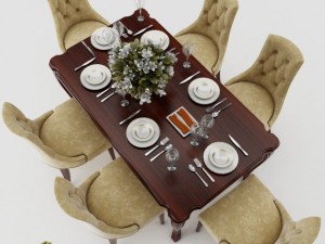 dining table set 15 3D-Modell