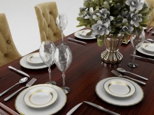 dining table set 15 3D-Modell
