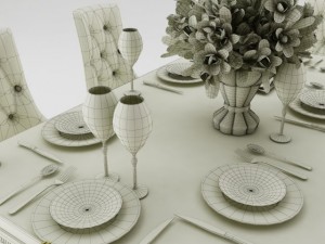 dining table set 15 3D-Modell