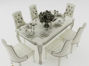 dining table set 15 3D-Modell