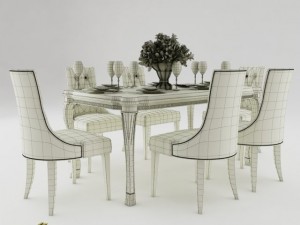 dining table set 15 3D-Modell