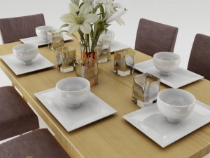 dining table set 19 Modèle 3D