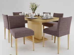 dining table set 19 3D 模型