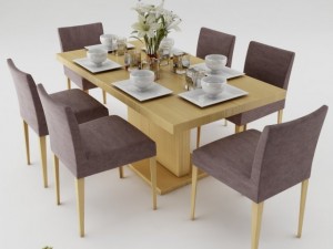 dining table set 19 3D 模型
