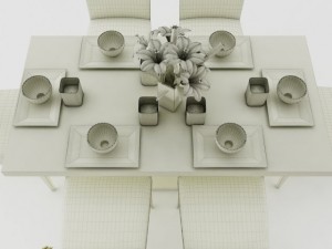dining table set 19 3D 模型