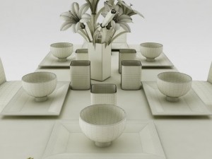 dining table set 19 3D 模型