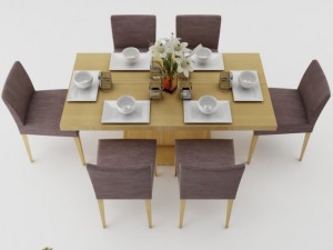 dining table set 19 3D 模型
