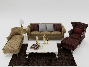 소파 세트 3D 모델