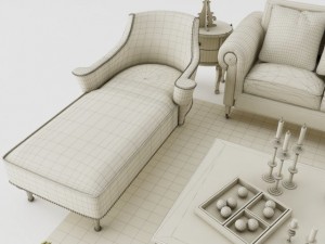 sofa set Model 3D
