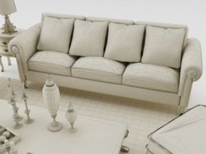 sofa set Model 3D