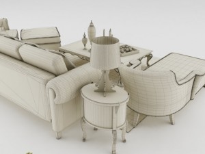 sofa set Model 3D