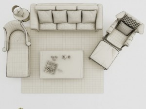 sofa set Model 3D