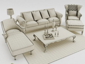 sofa set Model 3D