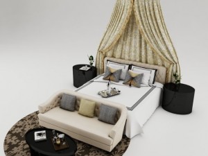 bedroom set 001 3D Model